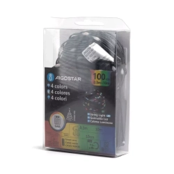 Lampki choinkowe taśmowe na 3 baterie AA 100 Led 10m RGBY(ciepłe+kolor)